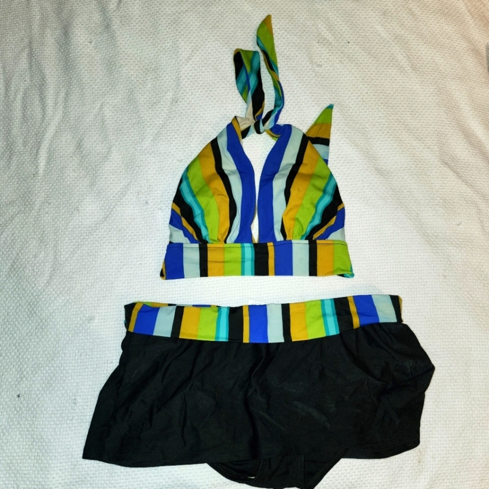 Sessa Striped Halter Bikini Set Size 8